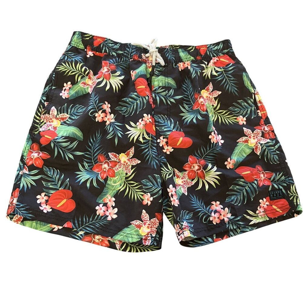 Islandhaze Mens Vintage Coastal Floral Swim Shorts Size 36/XL Polyester & Nylon
